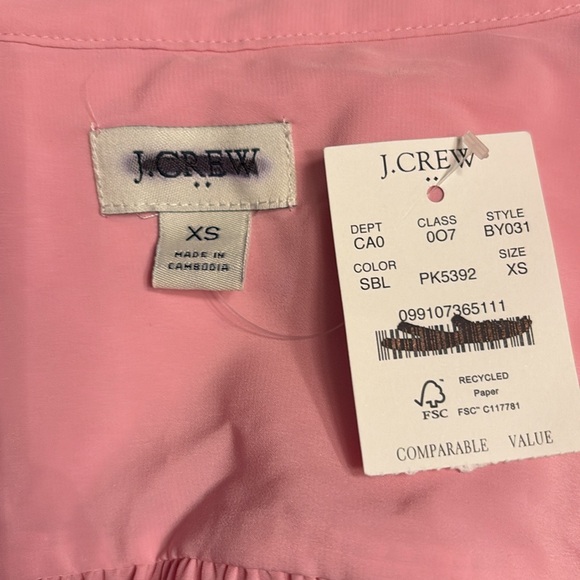 J Crew Factory women’s Sleeveless V-neck popover top pink Size XS NWT - Picture 3 of 5